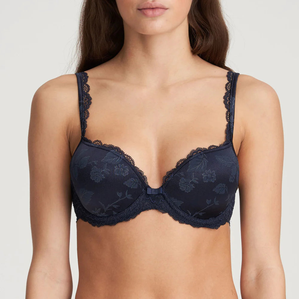 MARIE JO SYLVIA PADDED PUSH UP BRA - VELVET BLUE