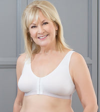 ABC MOLDED LEISURE WIRELESS FRONT CLOSURE MASTECTOMY BRA - WHITE