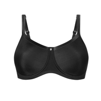 AMOENA LARA SATIN PADDED WIRELESS BRA - BLACK