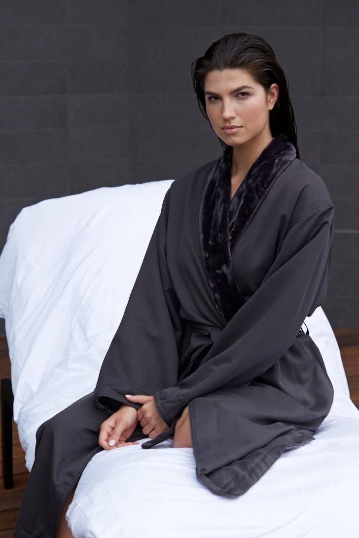 MANSFIELD LUXE LOUNGE MICROFIBER SHIMMER LINED ROBE