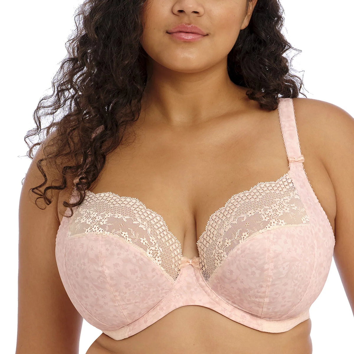 ELOMI LUCIE UNDERWIRED STRETCH PLUNGE BRA - PALE BLUSH