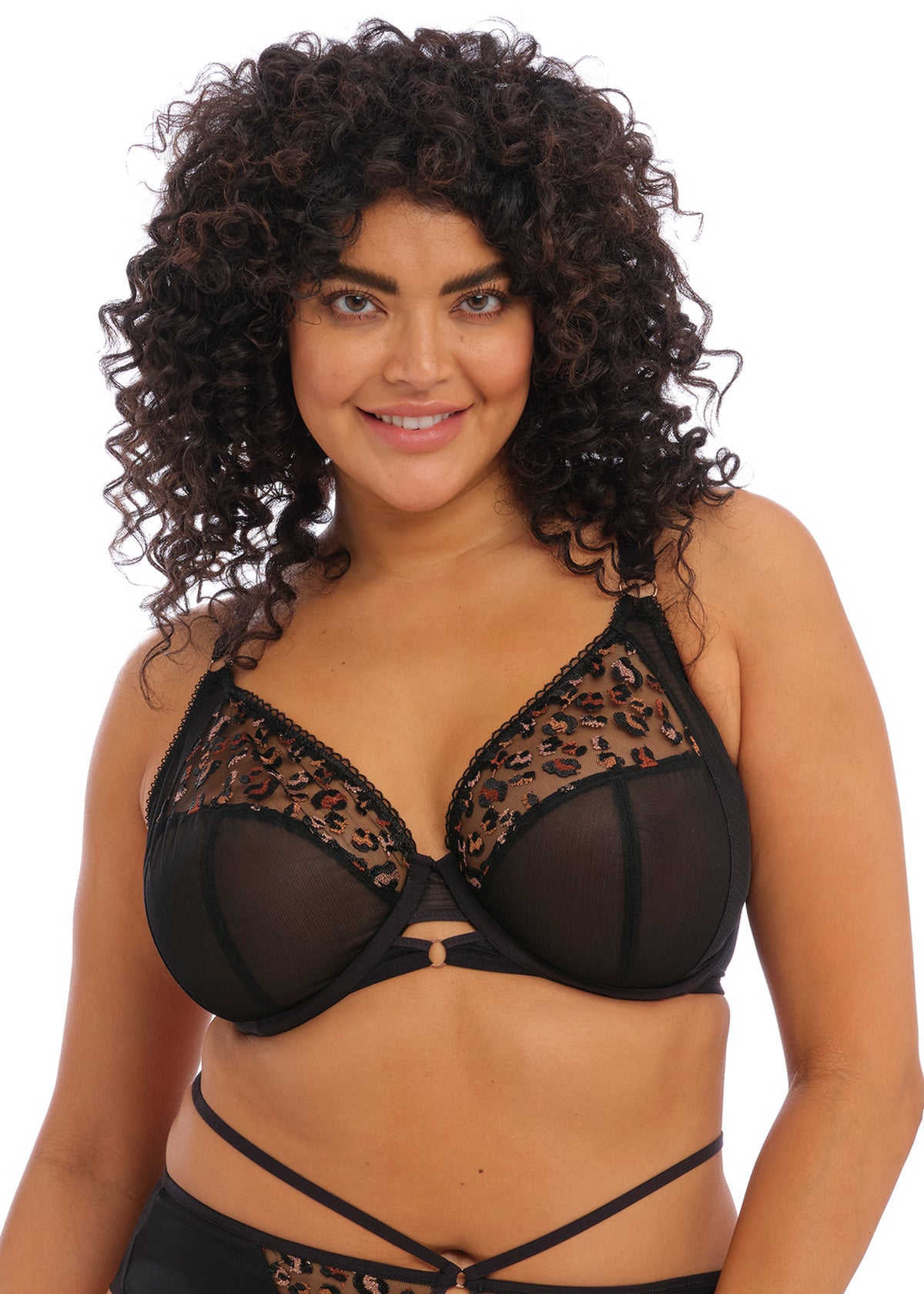 ELOMI NAMRAH BANDLESS PLUNGE BRA - BLACK