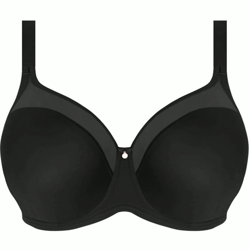 ELOMI SMOOTH MOULDED NON PADDED FULL CUP BRA - BLACK