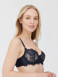 SKARLETT BLUE ENTICE BALCONETTE BRA - BLACK/MIDNIGHT