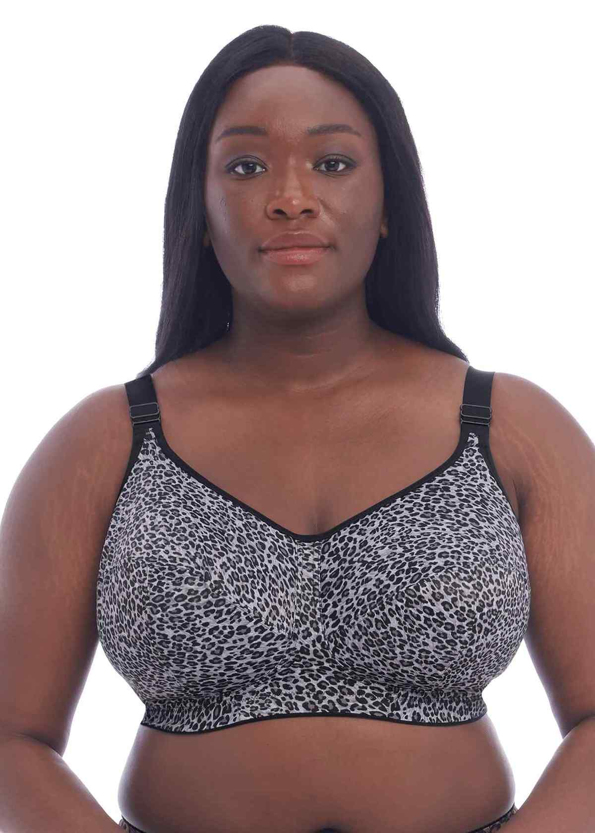 GODDESS CELESTE SOFT CUP NONWIRE BRA - GREY LEOPARD