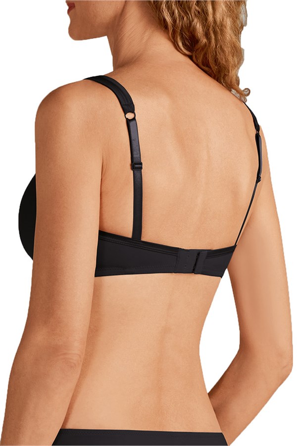 AMOENA LARA SATIN PADDED WIRELESS BRA - BLACK