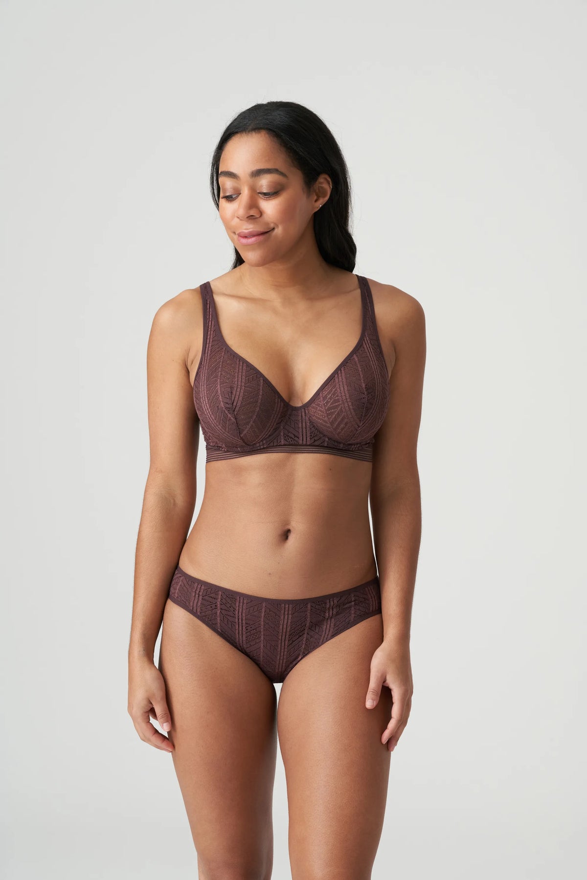 MARIE JO RICHARD WIRE BRA - AUBERGINE