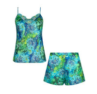 LISE CHARMEL GRACE AQUATIQUE FLORAL AQUA CAMISOLE & SHORT SET