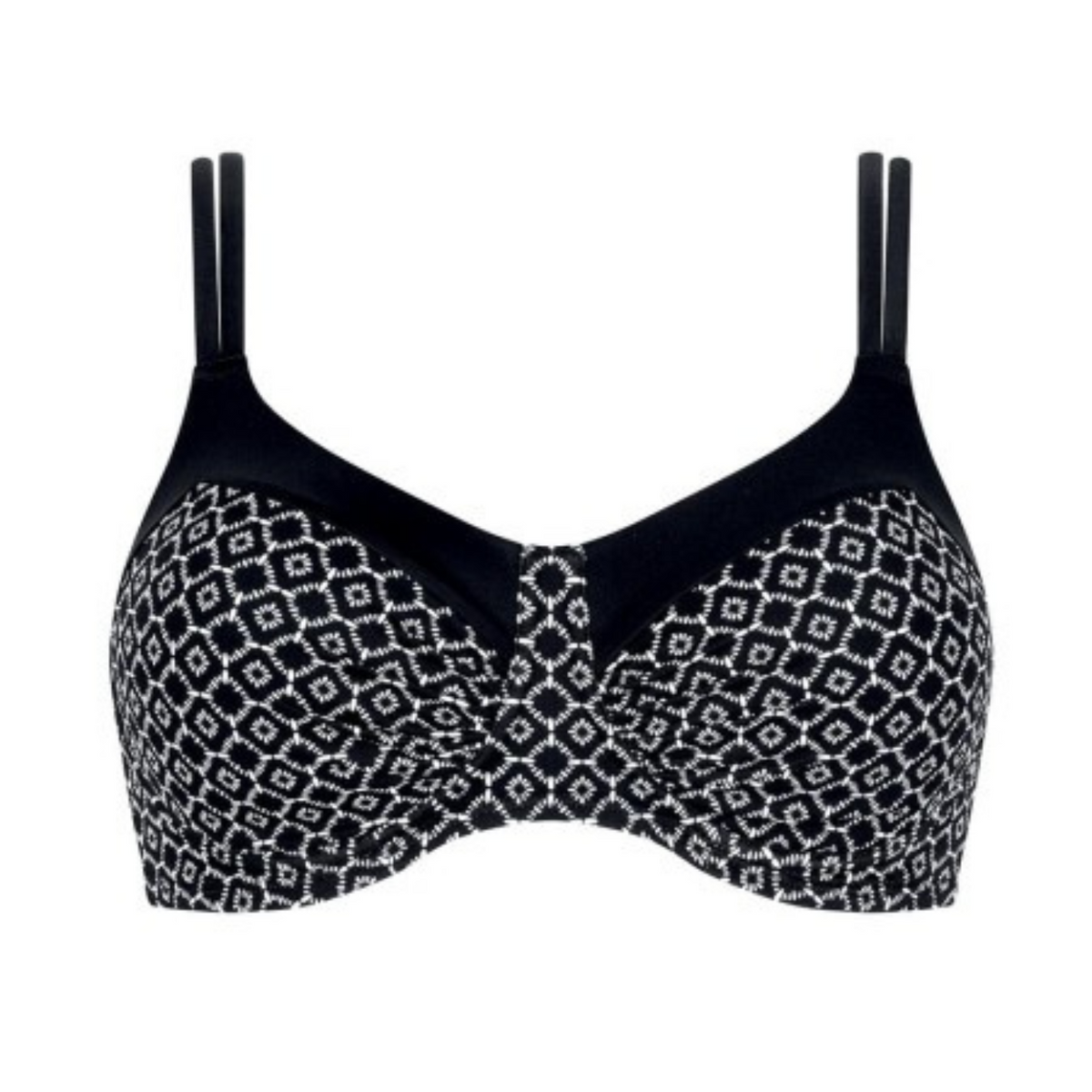 AMOENA AYON WIRELESS BIKINI TOP - BLACK/WHITE