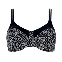AMOENA AYON WIRELESS BIKINI TOP - BLACK/WHITE