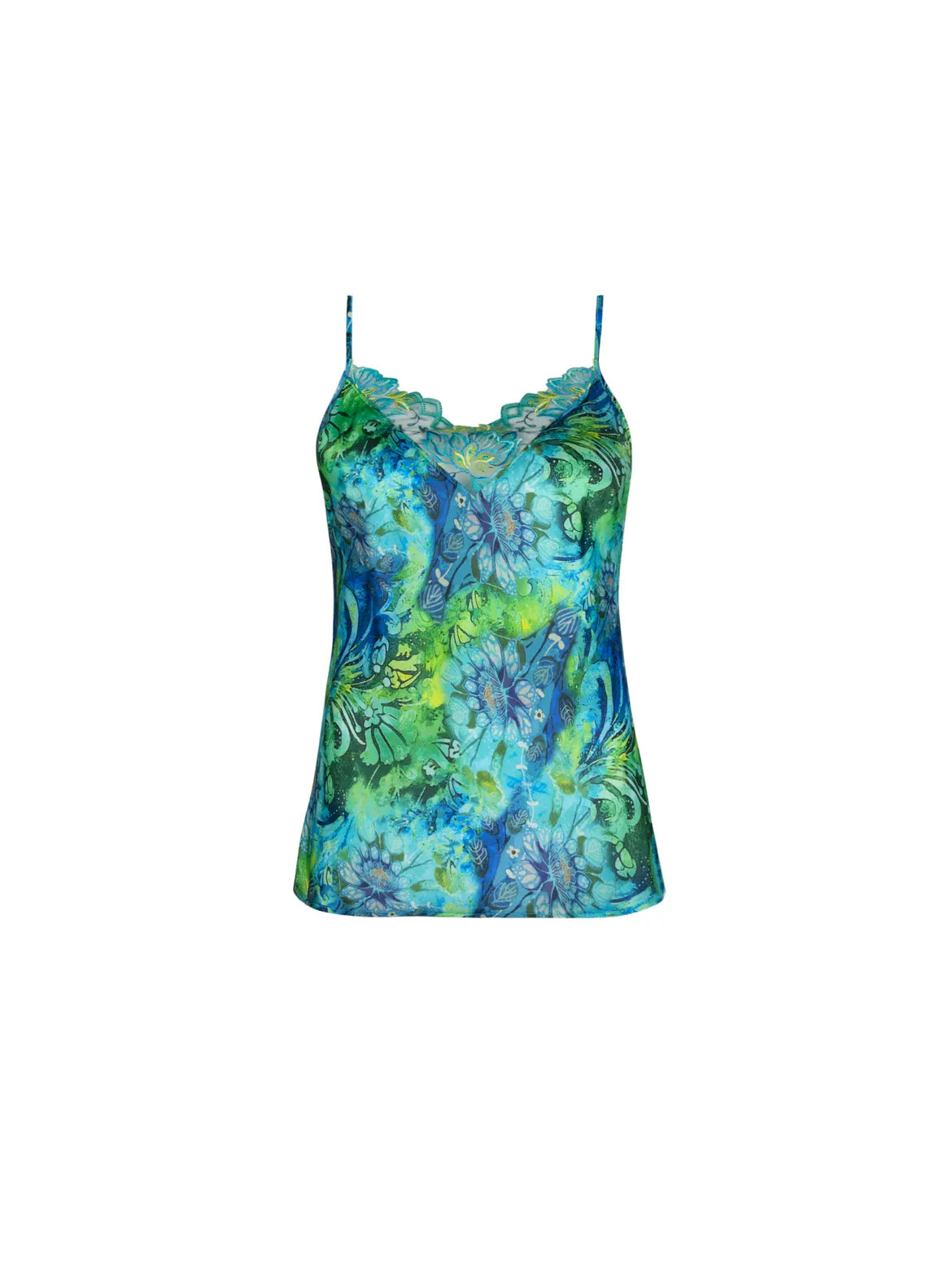LISE CHARMEL GRACE AQUATIQUE FLORAL AQUA CAMISOLE & SHORT SET
