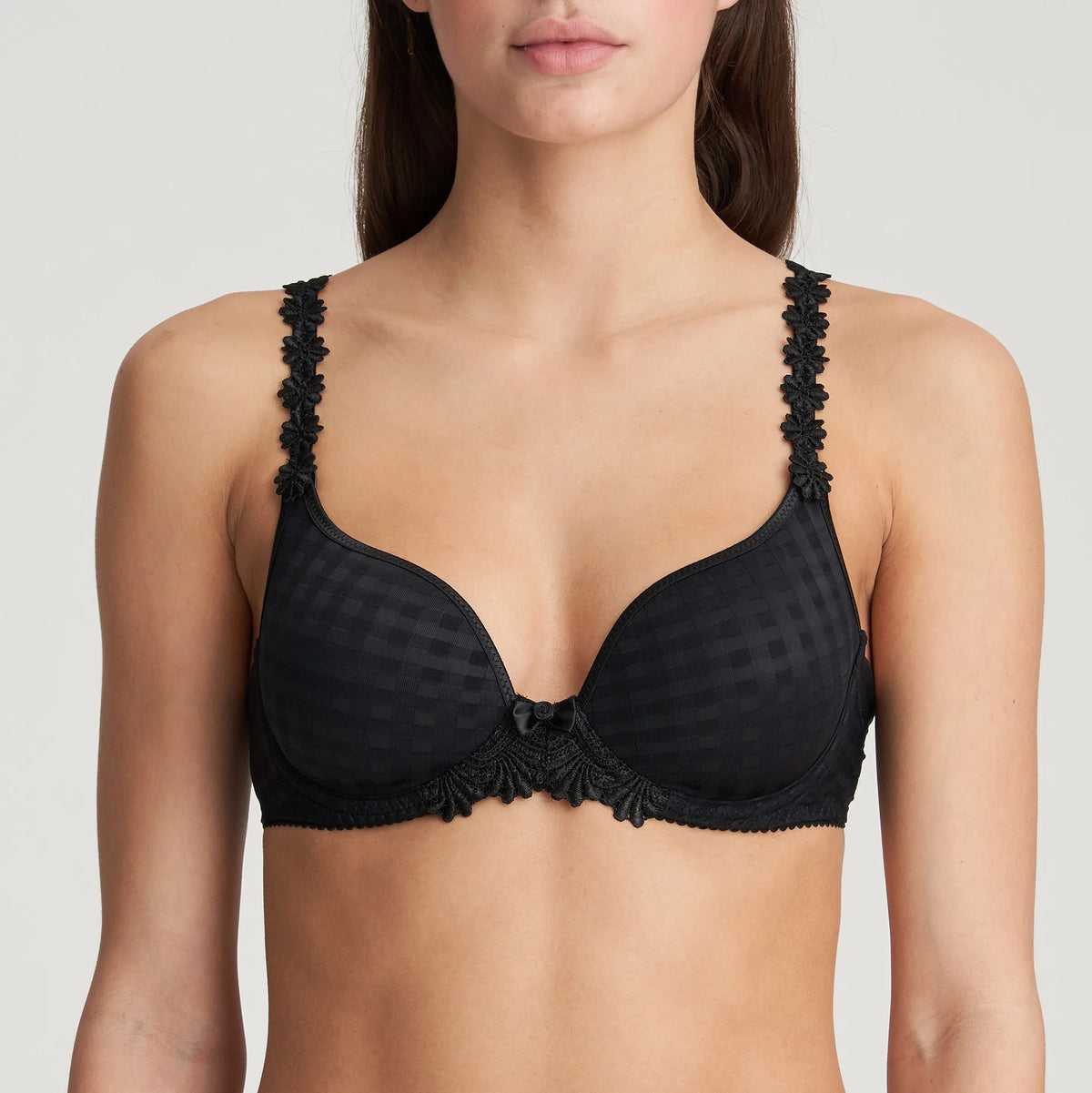 MARIE JO AVERO PADDED HEART SHAPED BRA - BLACK
