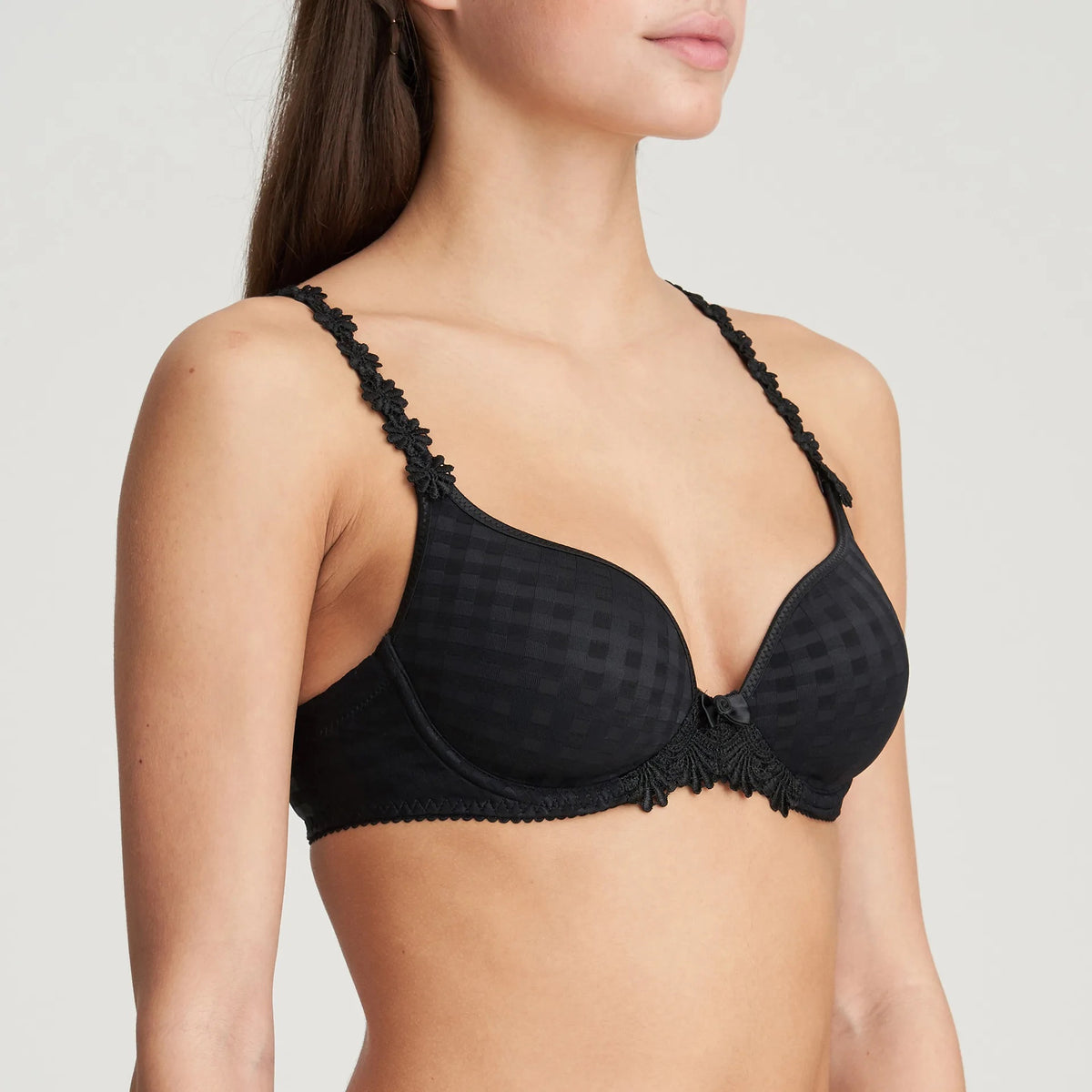 MARIE JO AVERO PADDED HEART SHAPED BRA - BLACK