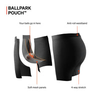 SAXX DROPTEMP COOLING MESH BOXER BRIEF FLY - BLACK HEATHER