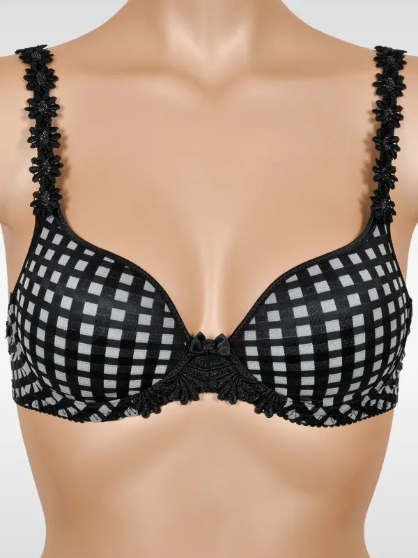 MARIE JO AVERO PADDED HEART SHAPED BRA - CRYSTAL BLACK