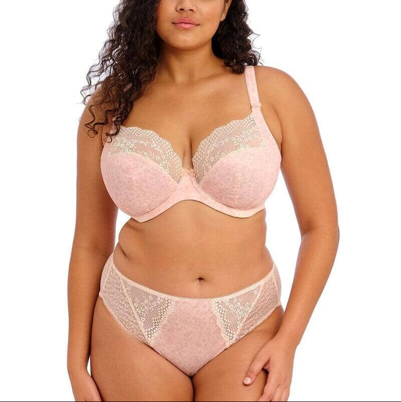 ELOMI LUCIE UNDERWIRED STRETCH PLUNGE BRA - PALE BLUSH