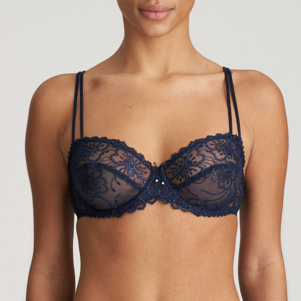 MARIE JO JANE BALCONY BRA HORIZONTAL SEAM- VELVET BLUE