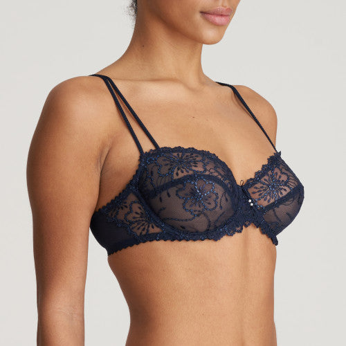 MARIE JO JANE BALCONY BRA HORIZONTAL SEAM- VELVET BLUE