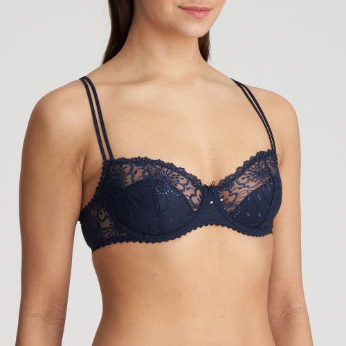 MARIE JO JANE HALF PADDED BALCONY BRA - VELVET BLUE