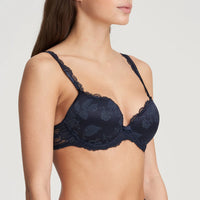 MARIE JO SYLVIA PADDED PUSH UP BRA - VELVET BLUE