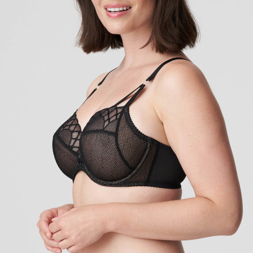 PRIMA DONNA VYA SEMI TRANSPARENT FULL CUP BRA - BLACK