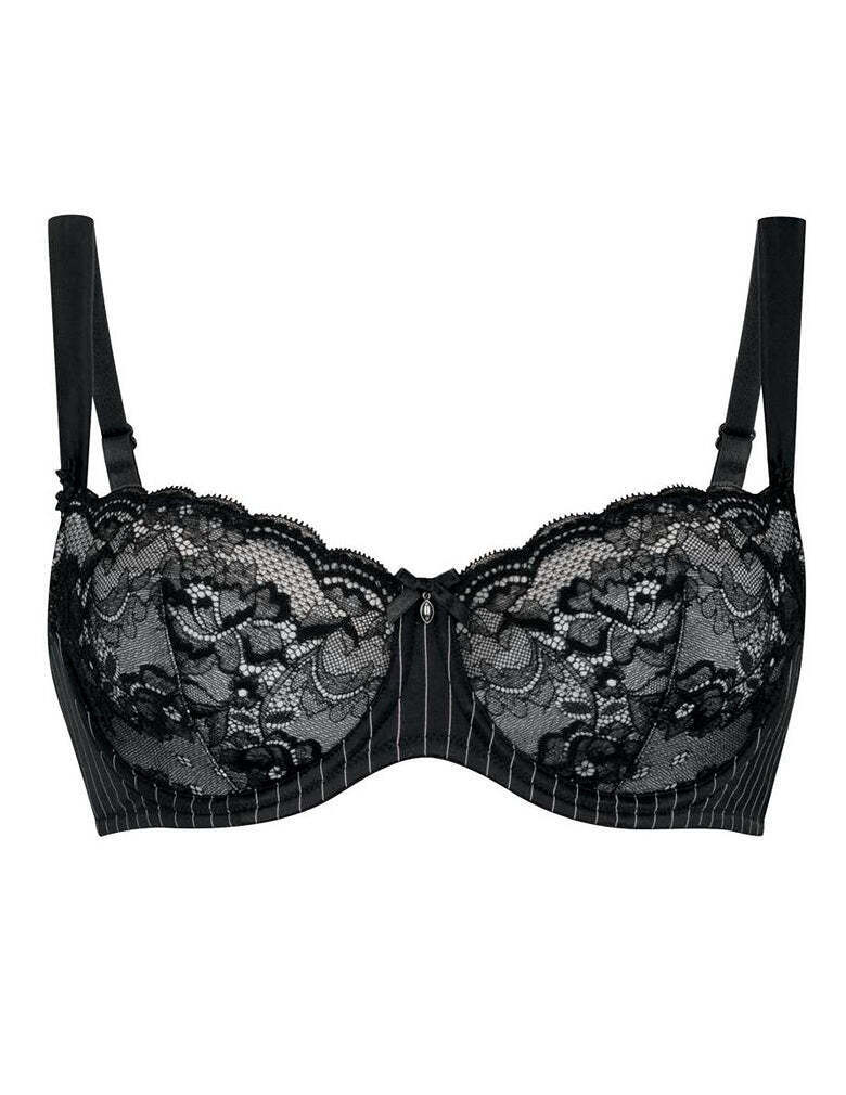 ROSA FAIA ANTONIA PADDED BALCONETTE - BLACK