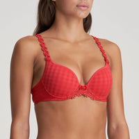 MARIE JO AVERO PADDED HEART SHAPED BRA - SCARLET