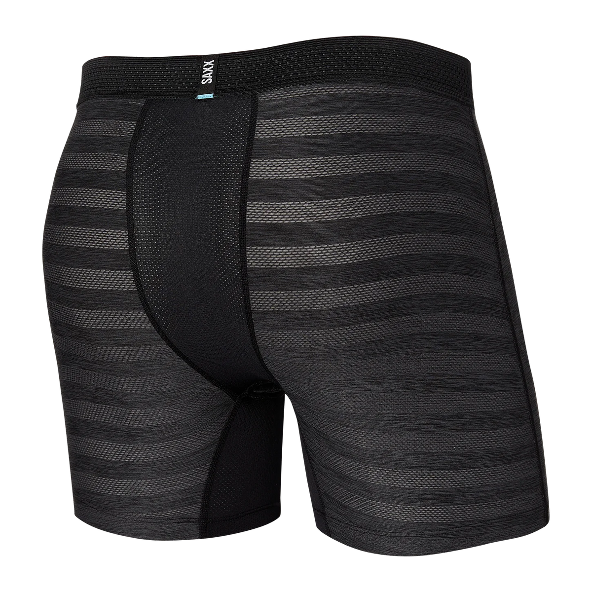 SAXX DROPTEMP COOLING MESH BOXER BRIEF FLY - BLACK HEATHER