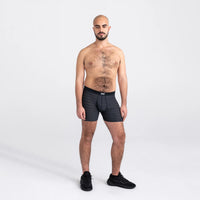 SAXX DROPTEMP COOLING MESH BOXER BRIEF FLY - BLACK HEATHER