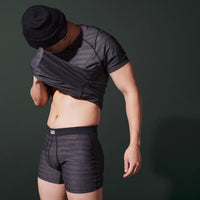 SAXX DROPTEMP COOLING MESH BOXER BRIEF FLY - BLACK HEATHER