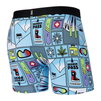 SAXX DROPTEMP COOLING COTTON BOXER BRIEF FLY - SEASON PASS/LIGHT BLUE