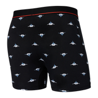 SAXX NON-STOP STRETCH COTTON BOXER BRIEF FLY - MINI PREDATOR/BLACK