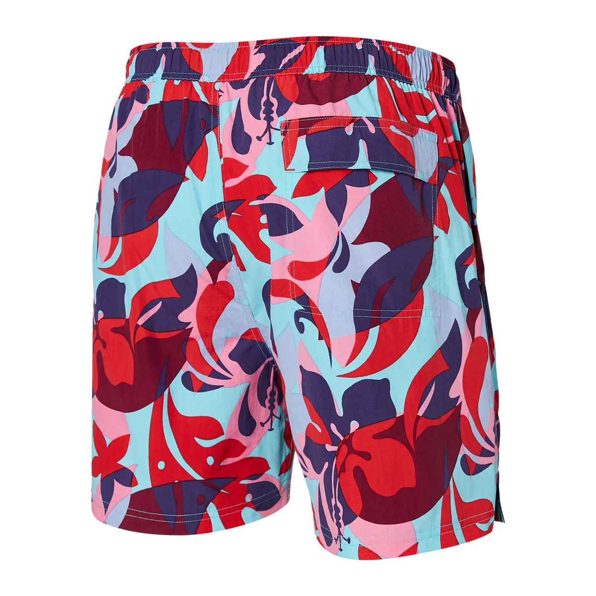 SAXX GO COASTAL 2N1 REGULAR VOLLEY SHORTS 5" - TROPICAL LENS/RED MULTI