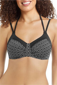 AMOENA AYON WIRELESS BIKINI TOP - BLACK/WHITE