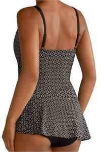 AMOENA AYON SARONG ONE PIECE SWIMSUIT - BLACK/WHITE