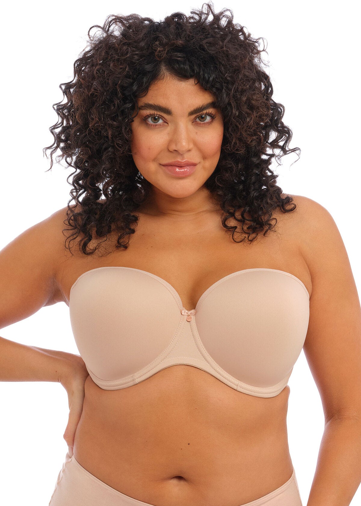 ELOMI SMOOTH MOULDED STRAPLESS BRA - SAHARA