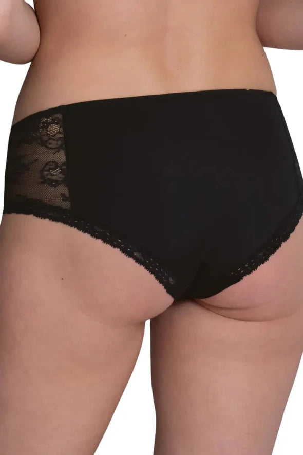 ROSA FAIA ABBY HIGH-WAIST BRIEFS - BLACK