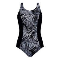 AMOENA FLORIDA FULL-BODICE SWIMSUIT - BLACK/WHITE/SILVER