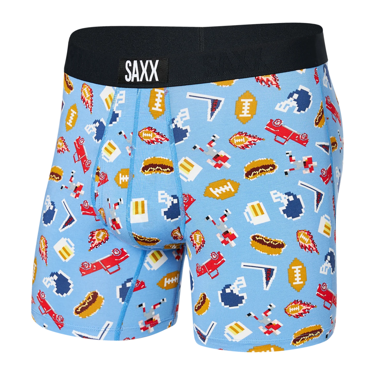 SAXX ULTRA SUPER SOFT BOXER BRIEF FLY - FOOTBALL GAMER/BLUE