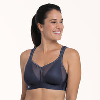 ANITA AIR CONTROL SPORTS BRA WITH PADDED CUPS - BLUE IRIS