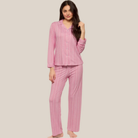 CLAUDEL STRIPED LONG SLEEVE 2PC PJ SET