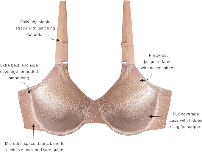 WACOAL BACK APPEAL UNDERWIRE BRA - ROSE DUST