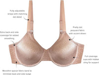 WACOAL BACK APPEAL UNDERWIRE BRA - ROSE DUST