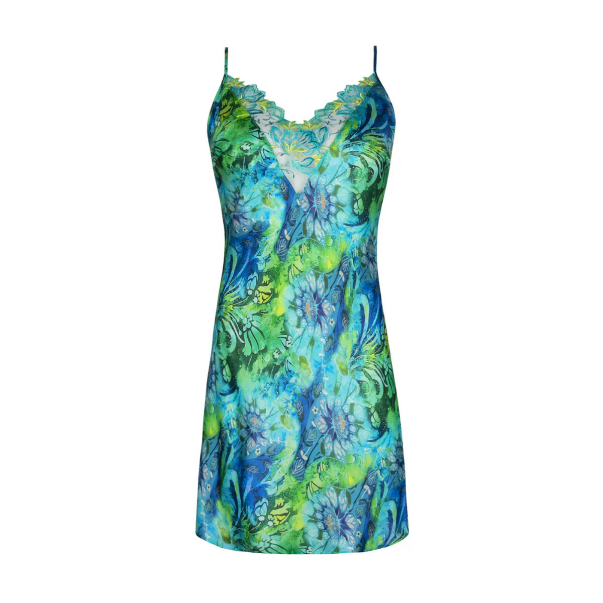 LISE CHARMEL GRACE AQUATIQUE FLORAL AQUA SEXY NIGHTIE