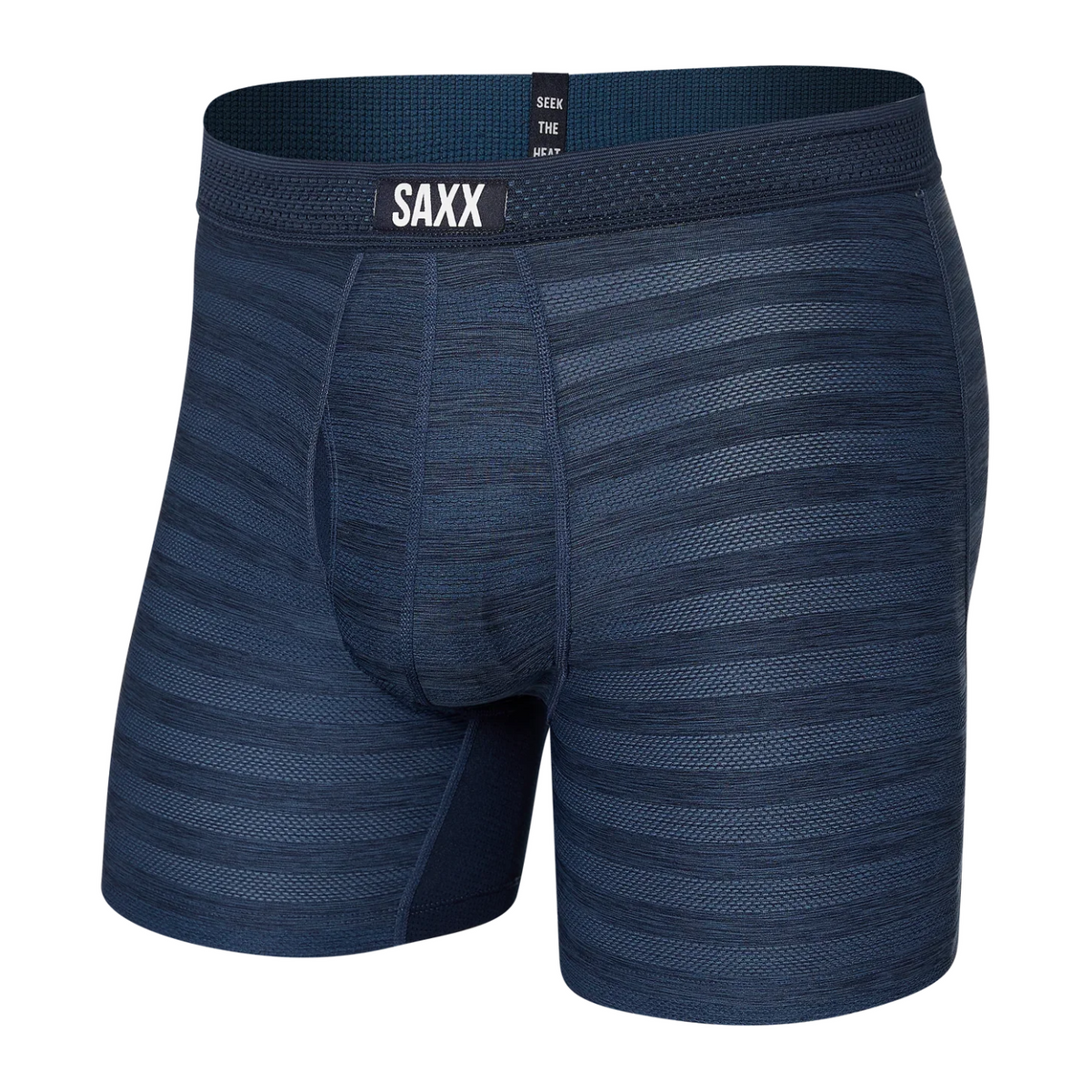 SAXX DROPTEMP COOLING MESH BOXER BRIEF FLY - DARK DENIM HEATHER