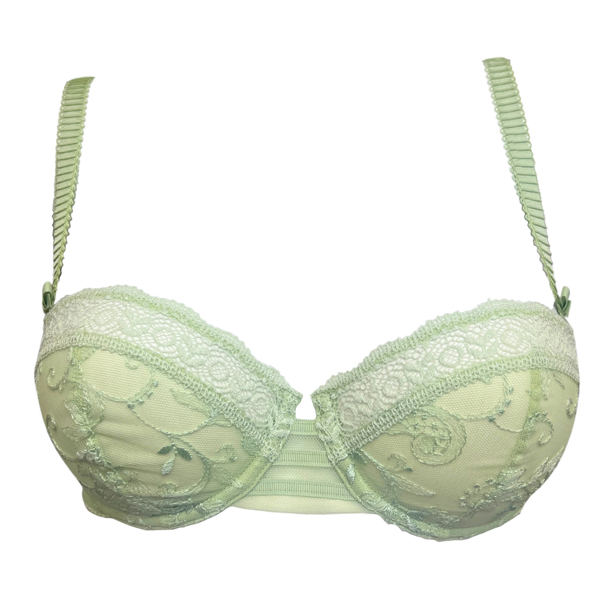 LOU VOLUPTUEUSE BALCONETTE BRA - VERT