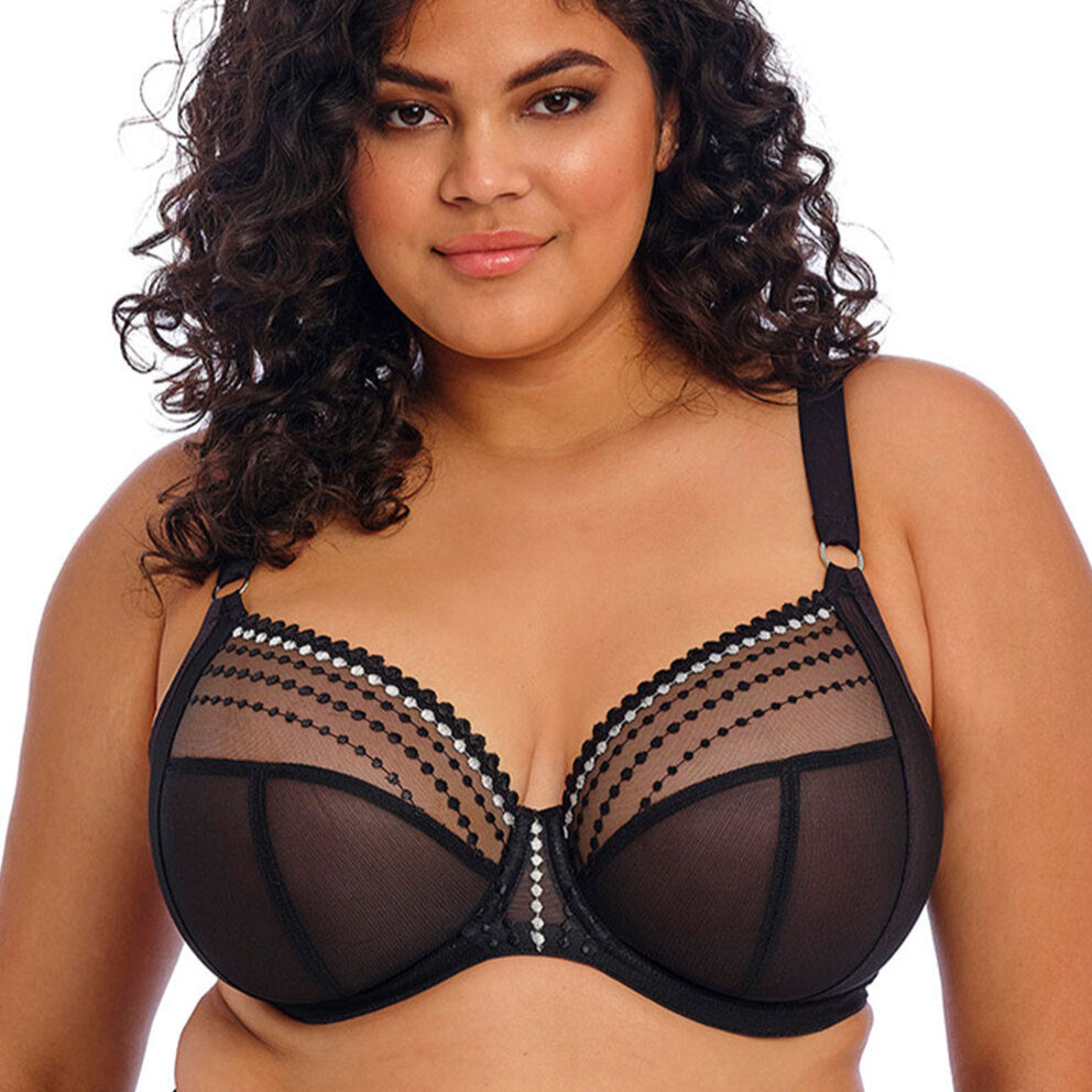 ELOMI MATILDA UNDERWIRED PLUNGE BRA - BLACK