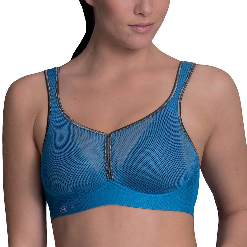 ANITA AIR CONTROL SPORTS BRA WITH PADDED CUPS - ATLANTIC/ANTHRACITE