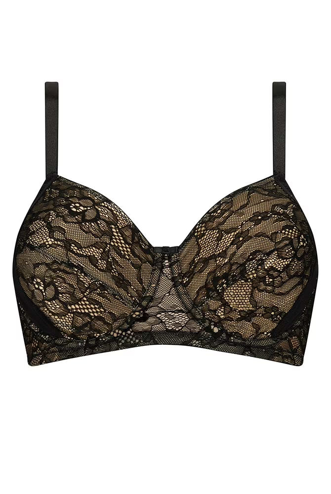 AMOENA CAMILLA UNDERWIRED MASTECTOMY BRA - BLACK/SAND