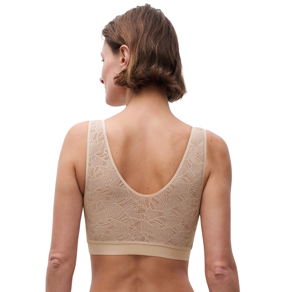 CHANTELLE SOFTSTRETCH LACE V-BACK PADDED BRALETTE